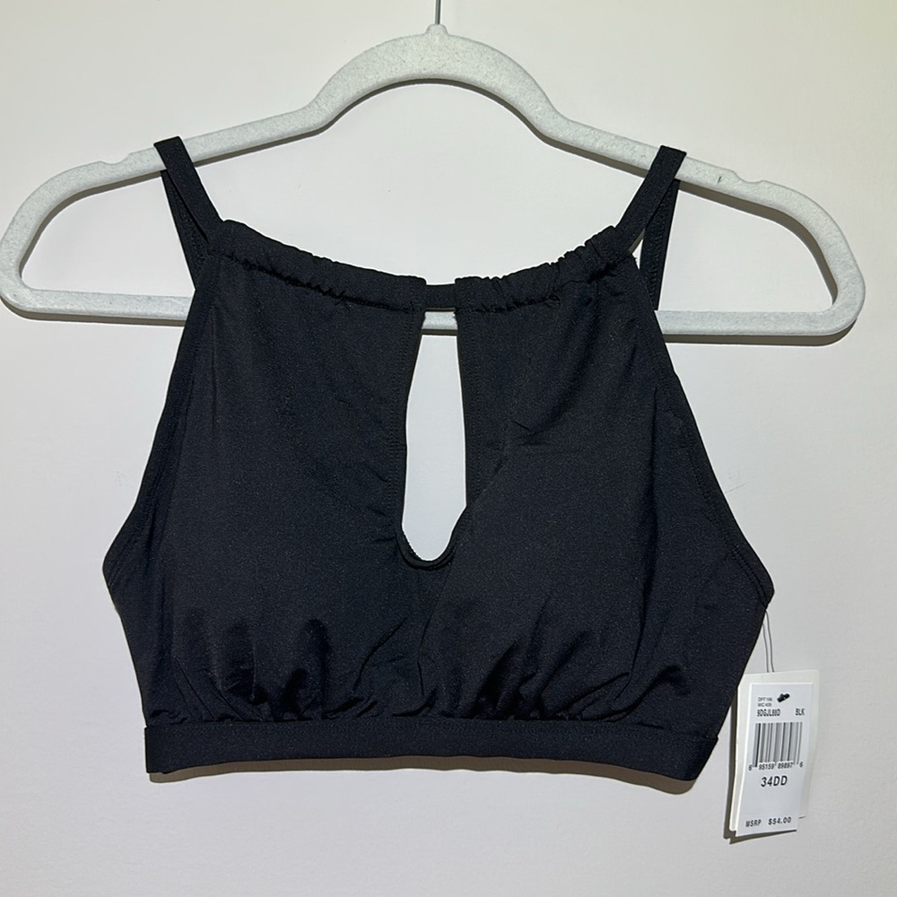 Gibson Latimer Black swim top with Keyhole Detail NWT size 34DD